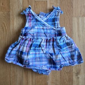 Faded Glory Baby Plaid Skirted Romper, Size Newborn